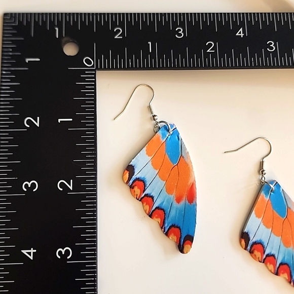 BUTTERFLY Earrings Butterfly Wing Spring Summer Fall - Picture 2 of 2